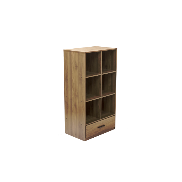 Mainstays 6 Cube Storage Organizer with 1 Drawer, Brown