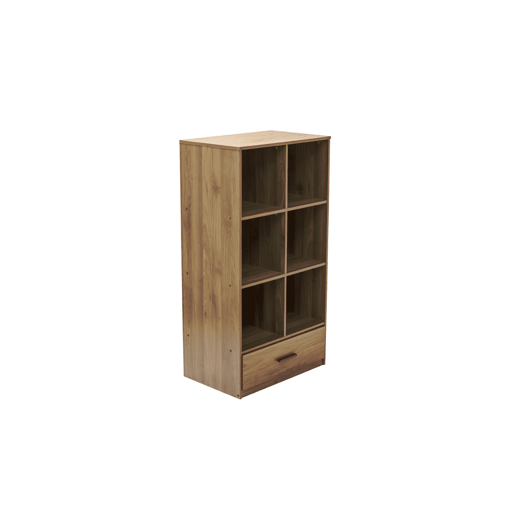 Mainstays 6 Cube Storage Organizer with 1 Drawer, Brown