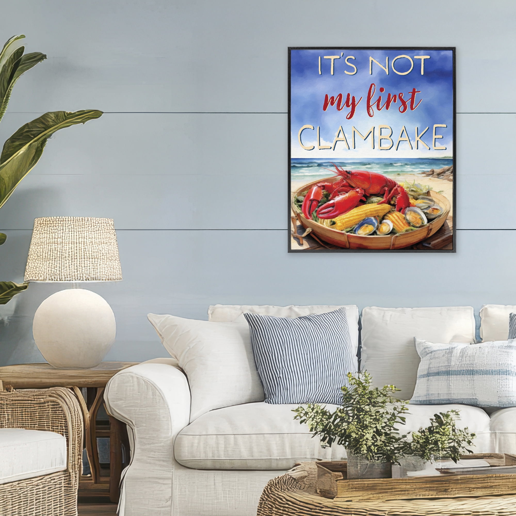 Stupell Industries Not My First Clambake Black Framed Giclee Art, design by Grotto Studios