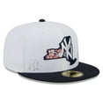 thumbnail image 3 of Men's New Era White/Navy New York Yankees State 59FIFTY Fitted Hat, 3 of 6