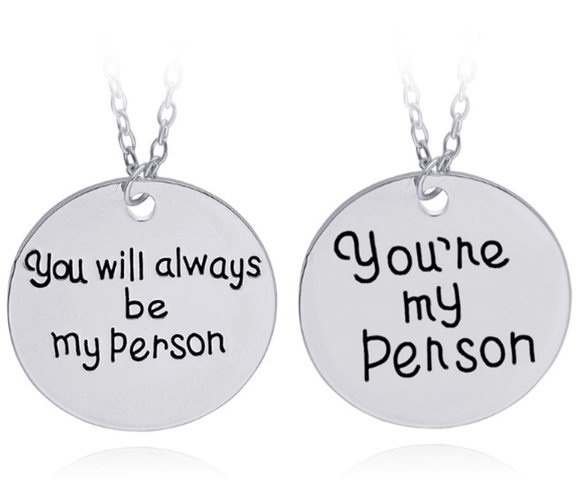 Mypartyshirt You Re My Person You Will Always Be My Person 2 Piece Necklace Set Greys Anatomy Walmart Com Walmart Com