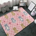 thumbnail image 3 of Shaggy Area Rug, Cute bear pink checkered Rugs for Living Room Bedroom Non Slip Door Mat Indoor Carpet Machine Washable Nursery Home Decor Floor Mats for Entryway 60x39in, 3 of 5