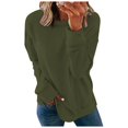 thumbnail image 1 of Chandails de Compression à Manches Longues pour Femmes Col Ras du Cou Unis Plus Chandail Surdimensionné Coupe Ample Pulls Tendance Hauts Légers pour Femmes Grande Taille Gris m, 1 of 5
