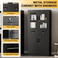 thumbnail image 4 of Garvee File Cabinets with 2 Drawers, 70.9" Large Metal Storage Cabinet W/Glass Doors & Adjustable Shelves for Office, Home, School, Garage, Black, 4 of 8