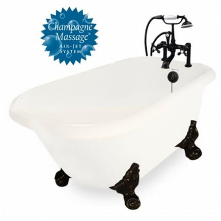 - American Bath Factory T041F-OB-R-B Champagne Jester 54 in. Bisque Acrastone Air Bath Tub, Large