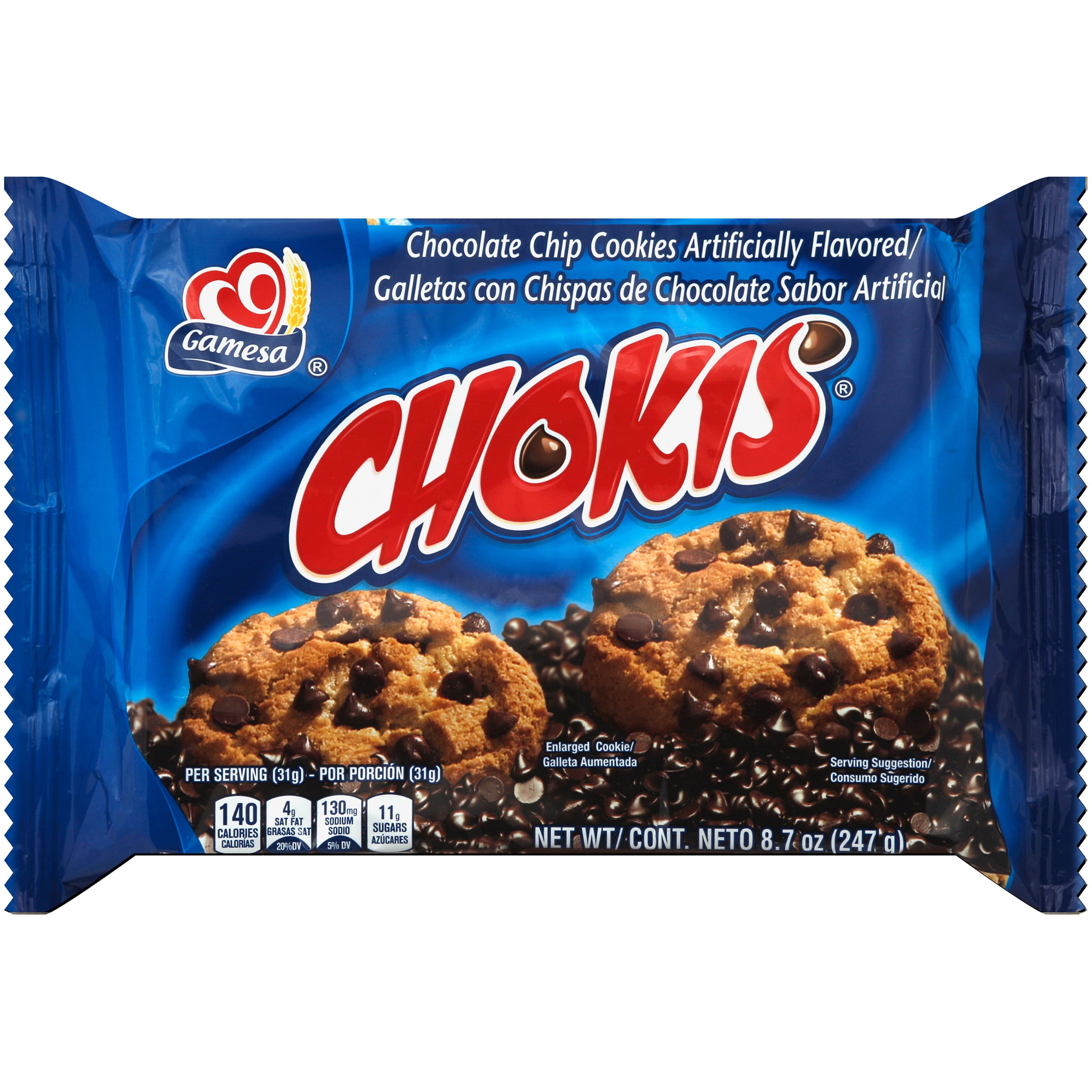 Gamesa Chokis Chocolate Chip Cookies, 8.7 Oz. - Walmart.com - Walmart.com