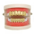 18K Gold Silver Plated Hip Hop Vampire Fangs Top Bottom Teeth Grillz
