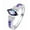 B, variant on Marquise Cut Engagement Ring for Women, Wedding Promise Cubic Zirconia Band, Silver Plated Bridal Half Eternity Simulated Diamond Rings for Anniversary, Size 9