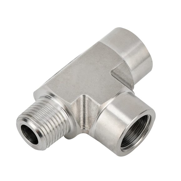 Tee recta para tubería Yoebor de acero inoxidable 316, 1/8" NPT