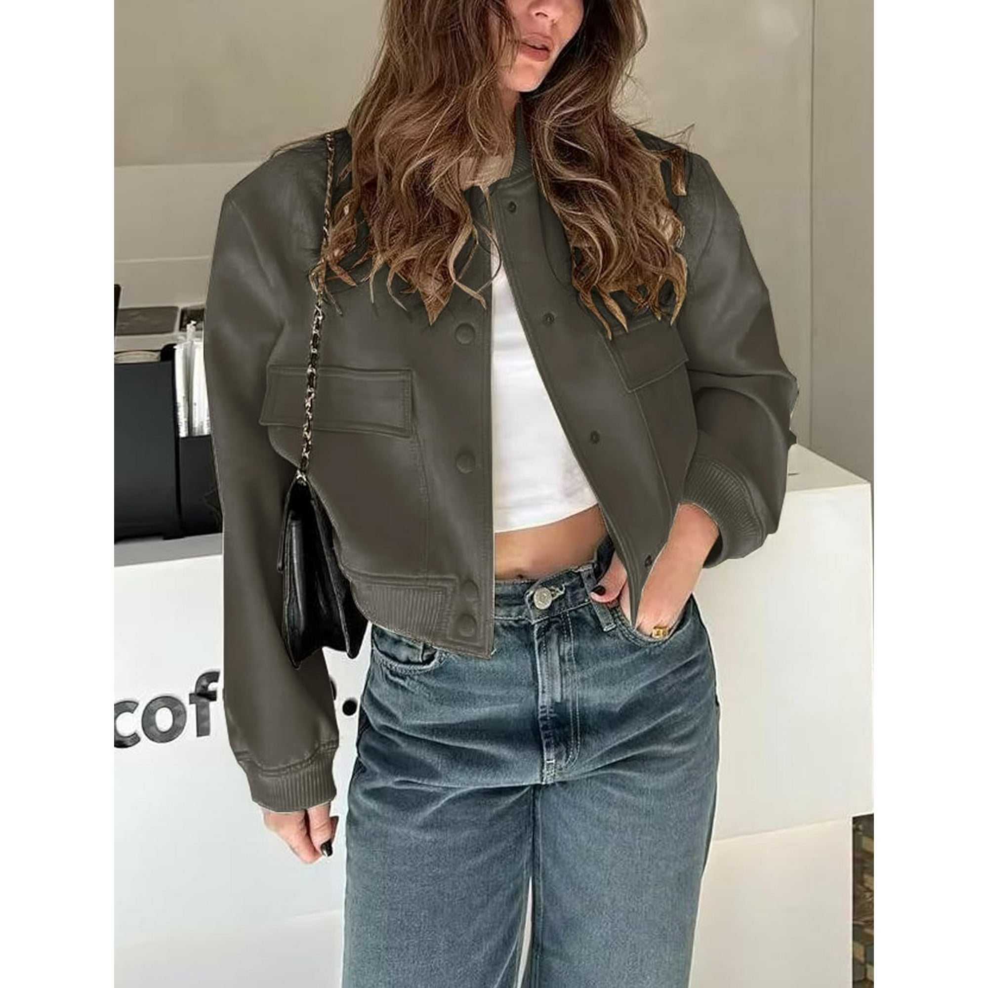 ORUYROP Women's Fashion Cropped Button Down Lightweight