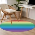 thumbnail image 4 of Red Yellow Round Rugs for Living Room 4ft Green Blue Purple Gradient Non Slip Circle Rug Washable Low-Profile Indoor Carpet for Bedroom, Dining Room, Bathroom, 4 of 9