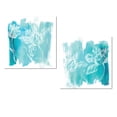 thumbnail image 1 of Lovely Teal-Blue Botanical Watercolor Flower Set by Sue Schlabach; Floral Decor; Two 12x12in Paper Poster, 1 of 1