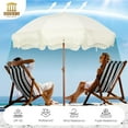 thumbnail image 4 of 7ft Heavy Duty Beach Umbrella with Sand Anchor, Fringe Umbrella for Sand, UV 50+, Patio Umbrella with Tilt Pole for Garden Pool Backyard, 4 of 14