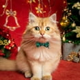 thumbnail image 5 of 2 PCS Christmas Cat Collar with Bow Tie and Bell Breakaway Cute Christmas Adjustable Cat Bow Tie Collar for Kitten Puppy, 5 of 6