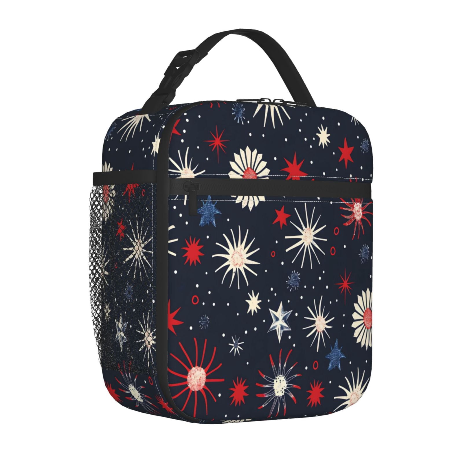 Lunch Bag For Women Men Insulated Portable Lunch Box Bento Box Office Picnic Travel Cooler Bag Independence Day Theme Star (7)