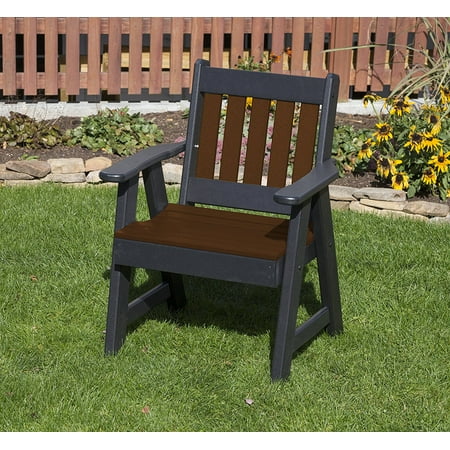 Outdoor Wonders Poly Furniture Outdoor Patio Garden Lawn Exterior Tudor Brown Finish 2 Ft Poly Lumber Mission Heavy Duty Everlasting Amish Crafted Chair ()