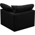 thumbnail image 3 of Maklaine Contemporary Black Velvet Modular Corner Chair, 3 of 9
