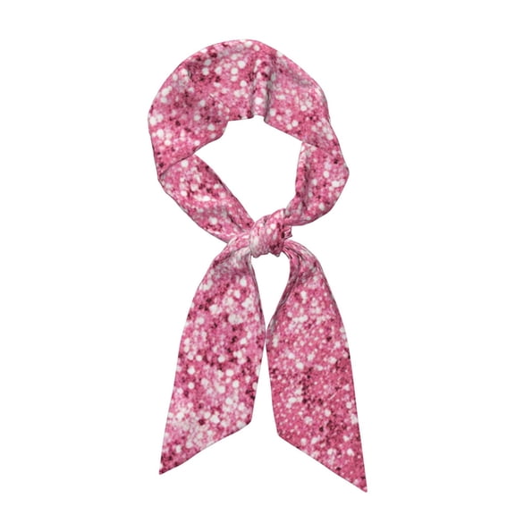 Xecao Pink Glitter Pattern Large Satin Head Scarf - Satin Hair Scarves Silk Bandana Scarf Headscarf Silk Feeling Scarf for Women