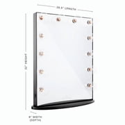 Impressions Vanity Hollywood Glow XL Vanity Mirror with Lights and Dimmer Switch (Pro Black)
