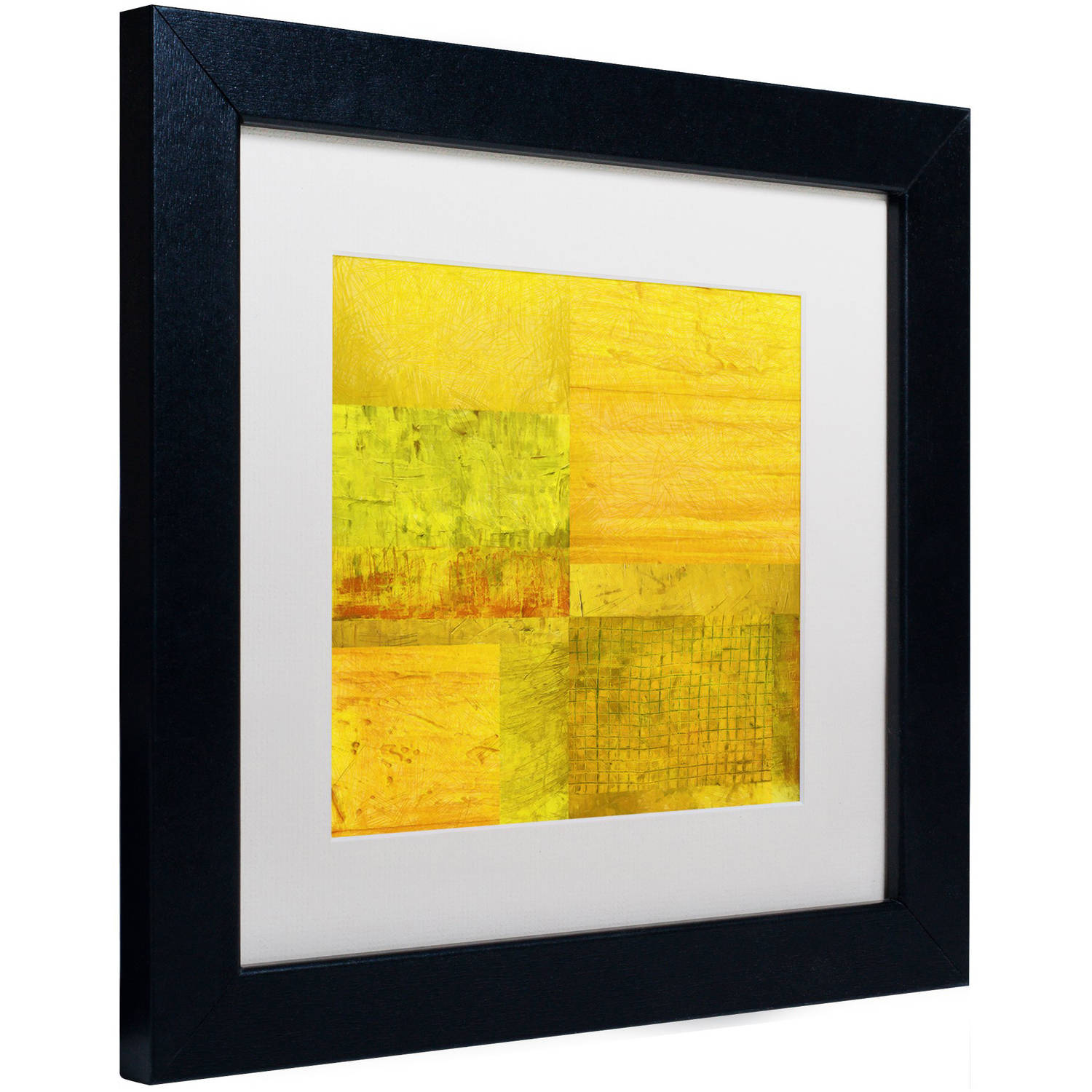 Trademark Fine Art "Essence of Yellow" Canvas Art by Michelle Calkins, White Matte, Black Frame