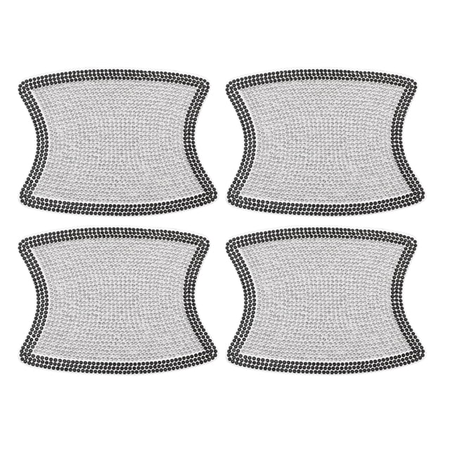 Protector de manija de puerta de automóvil Unique Bargains Anti-rasguños 8x10cm Película protectora de manija de puerta automática Blanco, Negro 4 Pcs