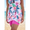 thumbnail image 5 of Swim 365 Women's Plus Size Longer-Length Handkerchief Hem Tankini Top, 5 of 6