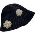 thumbnail image 5 of CoCopeaunts Women Bucket Hat Knitted Thick Fisherman Hat Winter Fashion Cute Outdoor Warm Handmade Hook Flower Ladies Bucket Cap, 5 of 8