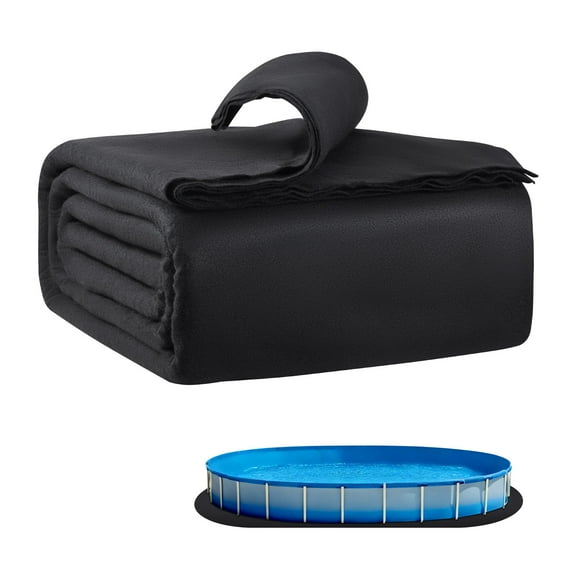 KFFKFF Pool Liner Pad in Oval Shape, Sized 12 x 24 ft, Suitable for Above Ground Swimming Pools, Enhanced Thickness Pool Mat, Puncture Prevention, Made from Recycled Geotextile Material