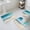 Blue, variant on Aqua Blue Beach Bath Mat 3 Piece Bathroom Rug Set, Coastal Seawaves Sand Shore Scenery Non Slip Bath Rug Contour Mat and Toilet Lid Cover, Absorbent Shower Mats Soft Bath Rugs and Mats Sets
