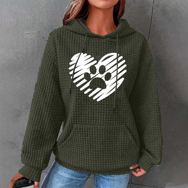 DPTALR Women Print Round-Neck Long Sleeve Loosen Single Sweatshirt Tops Pullover Blouse