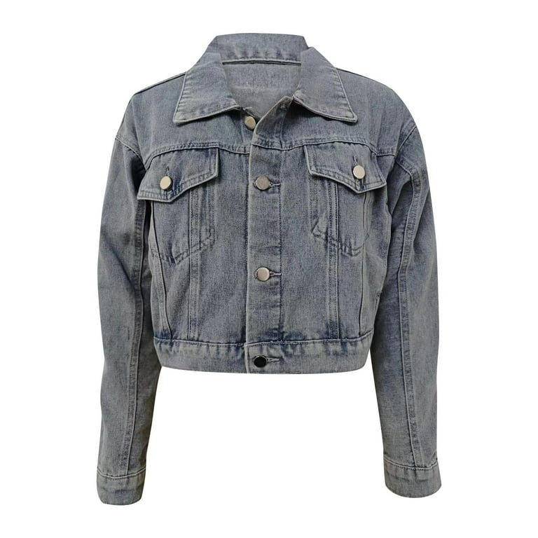 Women's Jean Jacket Womens Plus Denim Stretch Denim Jacket
