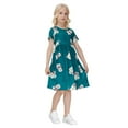 thumbnail image 2 of Cathalem Robes Filles Été Printemps Robe Été Coton Uni Midi Robe d'Été, Vert 140, 2 of 5