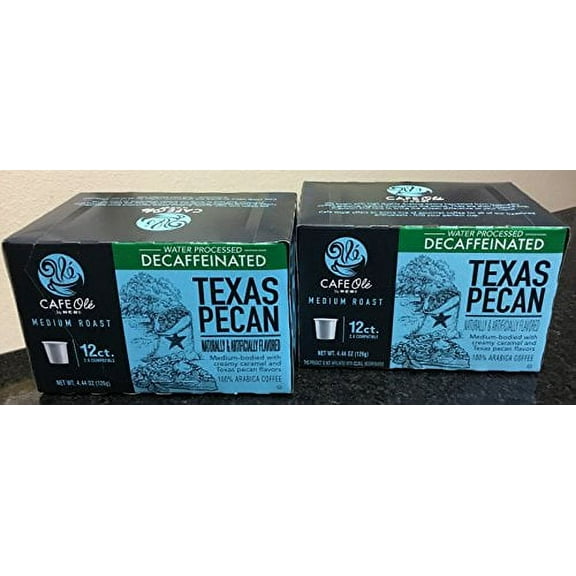 Cafe Ole Texas Pecan DECAF k-cup coffee 12. cts. (Pack of 2)