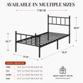 thumbnail image 4 of Heavy Duty Metal Twin Platform Bed Frame with Headboard and Footboard, Industrial Style Steel Slat Mattress Foundation, No Box Spring Needed, Black, 4 of 7