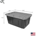 thumbnail image 2 of CX BLACK & YELLOW®, 27-Gallon Heavy Duty Tough Storage Container & Snap-Tight Lid, Black and Grey, (14.3”H x 20.6”W x 30.6”D), Weather-Resistant Design and Stackable Organization Tote [4 Pack], 2 of 8
