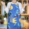thumbnail image 5 of Women Men Adjustable Bib Apron with Pockets Yellow Tulip Cooking Kitchen Aprons, 5 of 7