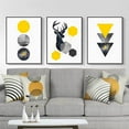 thumbnail image 2 of Thideape Pillow Covers 18x18 Inch Set of 4 Yellow Abstract Patterns Mid Century Modern Simple Geometric Circle Black Stripe and Gold Throw Pillows Decorative Home Decor Couch Sofa Bedroom Outdoor, 2 of 5