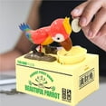 thumbnail image 3 of facefd Cute Cartoon Parrot Eating Coin Money Box Automatic Parrot Piggy Bank Electronic Money Box, 3 of 6