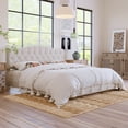 thumbnail image 2 of King Size , Modern Upholstered Platform Bed with Headboard, Heavy Duty Button Tufted Bed Frame with Wood Slat Support,Beige, 2 of 5