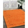 thumbnail image 2 of Ahgly Company Indoor Round Contemporary Orange Red Abstract Area Rugs, 4' Round, 2 of 6