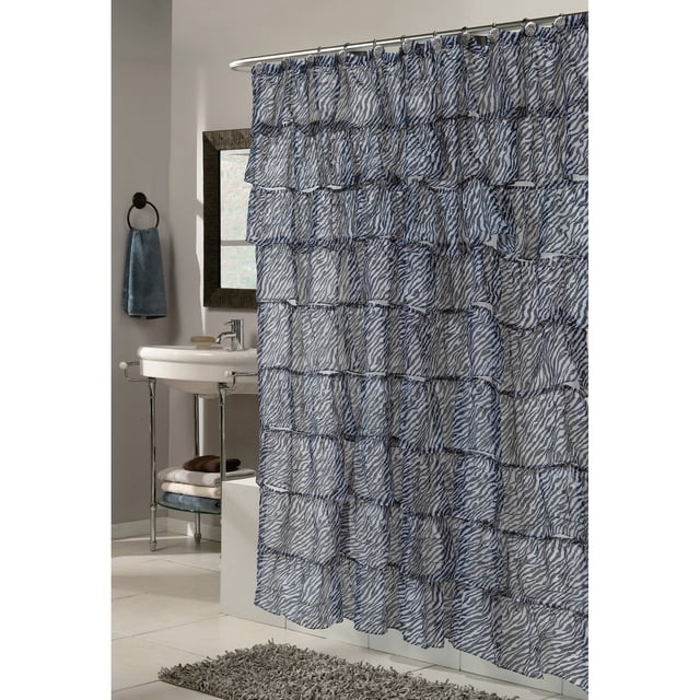 "Carmen" Motif Zèbre Ébouriffé Niveau 100% polyester Tissu Rideau de Douche, Taille 70 "x72"