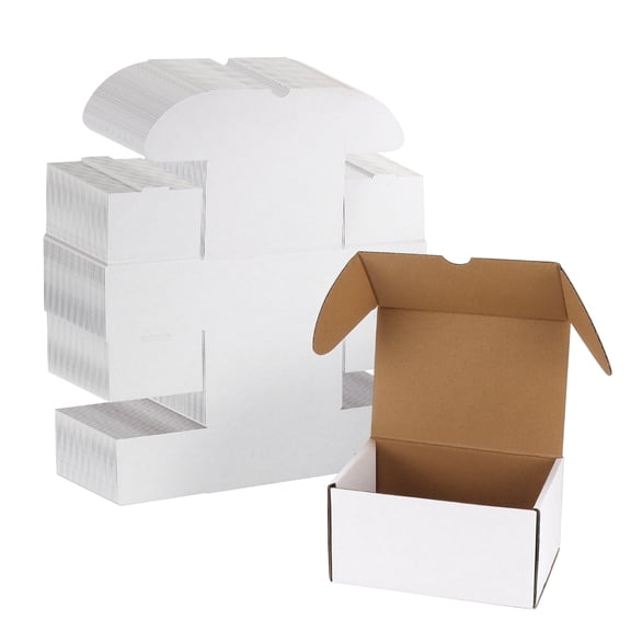 40-Pack 6x4x3 White Corrugated Cardboard Mailer Boxes