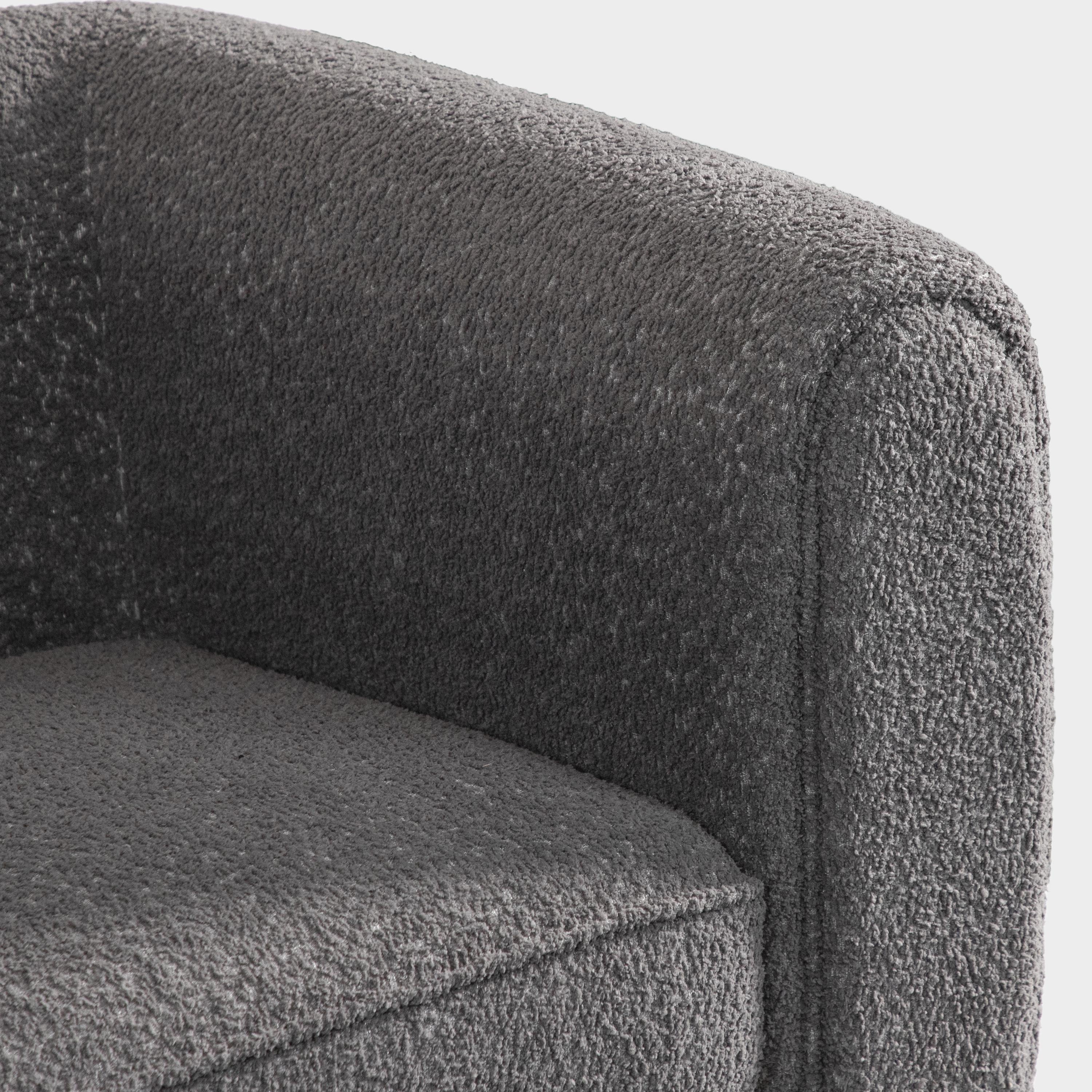 Furniture of America Nallia Tuxedo Style Upholstered Boucle Fabric Charcoal Gray Loveseat