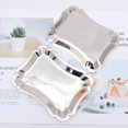 thumbnail image 4 of 2 platos de acero inoxidable para aperitivos, platos de postre, bandejas para tartas para bodas, fiestas, restaurantes (encaje, t HOMEMAXS 5931928-MX, 4 of 6