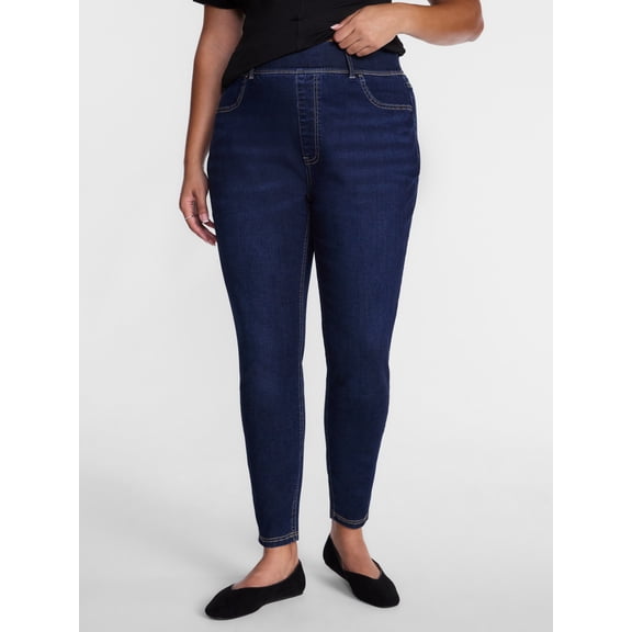 Terra & Sky Women's Plus High Rise Skinny Jeggings, 28" Inseam, Sizes 0X-4X