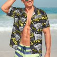 thumbnail image 5 of Lsque White Retro Off-Road Vehicle pattern Hawaiian Shirt for Men, Unisex Summer Beach Casual Short Sleeve Button Down Shirts-Small, 5 of 9