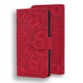 thumbnail image 2 of Mantto Cases for Apple iPhone 14 - 6.1 inch Magnetic Wallet Case for Women Card Holder Flip Cover Embossed Mandala Flower Kickstand PU Leather Magnetic Folio with Strap, Red, 2 of 8