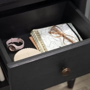 My Texas House Monroe 1-Drawer Nightstand with USB and Outlet, Black Oak Finish