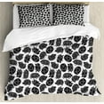 thumbnail image 1 of Hedgehog King Size Duvet Cover Set, Random Alignment Black and White Ornamental Floral Pattern Porcupines, Decorative 3 Piece Bedding Set with 2 Pillow Shams, Black Grey and White, by Ambesonne, 1 of 3