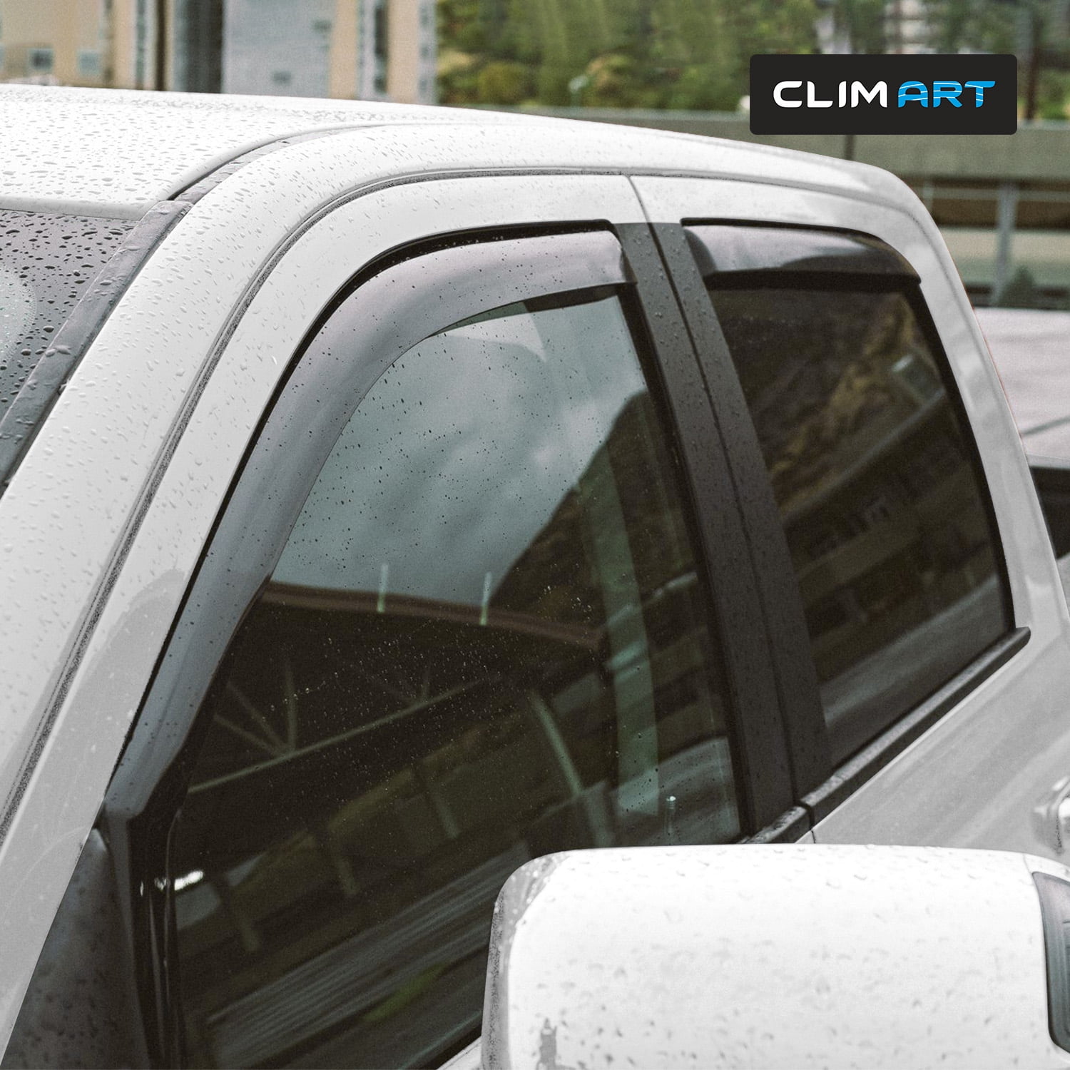 CLIM ART in-Channel Incredibly Durable Rain Guards for Dodge RAM 2009-2018 1500 Crew Cab,Mega Cab,Original Window Deflectors,Vent Window Visors, Vent Deflector Smoke Truck Accessories 4 pcs- 609006